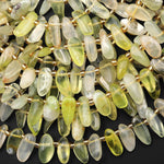 Genuine Natural Golden Lepidolite Freeform Oval Side Drilled Pebble Drop Beads Gemstone 15.5" Strand