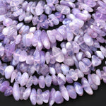 Rare Natural African Purple Opalized Chalcedony Freeform Pebble Center Drilled Nugget Beads Gemstone 15.5" Strand