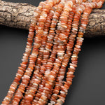 Natural Arusha Sunstone Freeform Rondelle Center Drilled Disc Beads 15.5" Strand