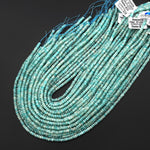 Natural Peruvian Amazonite 4mm Faceted Thin Rondelle Beads Gemstone 15.5" Strand