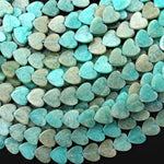 Natural Amazonite Heart 8mm Beads Center Drilled Gemstone 15.5" Strand