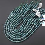 AAA Natural Guatemalan Blue Green Jade Smooth Tube Cylinder Beads 15.5" Strand