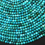Genuine Natural Blue Green Turquoise Smooth 4mm Round Gemstone Beads 15.5" Strand