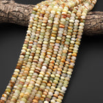AAA Natural Green Brown Calcite 8mm Rondelle Beads Aka Afghanistan Jade 15.5" Strand