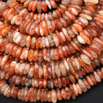 Natural Arusha Sunstone Freeform Rondelle Center Drilled Disc Beads 15.5" Strand
