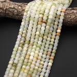 AAA Natural Green Calcite Short Cylinder Barrel Beads Aka Afghanistan Jade 15.5" Strand