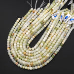 AAA Natural Green Calcite Short Cylinder Barrel Beads Aka Afghanistan Jade 15.5" Strand