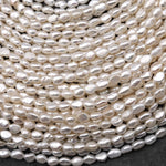 AAA Genuine Natural White Freshwater Pearl 5mm 6mm Nugget Beads 14" Strand