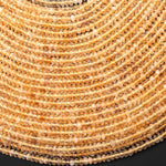 Faceted Genuine Natural Honey Yellow Citrine 3mm Rondelle Beads 15.5" Strand
