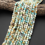 Natural Multicolor Amazonite Cherry Blossom Flower Beads 6mm Carved Gemstone 15.5" Strand