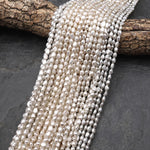 AAA Genuine Natural White Freshwater Pearl 5mm 6mm Nugget Beads 14" Strand