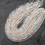 AAA Genuine Natural White Freshwater Pearl 5mm 6mm Nugget Beads 14" Strand