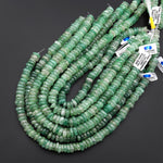 Rare Large Natural African Green Chalcedony 12mm Freeform Rondelle Wheel Beads 15.5" Strand