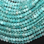 AAA Natural Amazonite Carved Heart Beads 4mm Gemstone 15.5" Strand