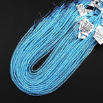 AAA Swiss Blue Topaz 3mm Faceted Thin Rondelle Beads Laser Diamond Cut Real Genuine Topaz Gemstone 15.5" Strand