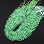 AAA Natural Australian Green Chrysoprase Faceted 2mm 3mm Thin Rondelle Beads 15.5" Strand