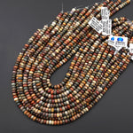 AAA Natural Red Creek Jasper Smooth Rondelle Beads 4mm 6mm 15.5" Strand