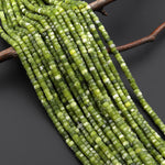 AAA Faceted Natural Korean Jade Beads 6mm hexagon Heishi Rondelle 15.5" Strand