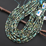 AAA Faceted Natural African Turquoise Beads 6mm hexagon Heishi Rondelle 15.5" Strand