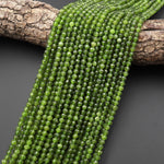 AAA Faceted Natural Canadian Jade 4mm Round Beads Genuine Green Jade Gemstone 15.5" Strand