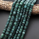 AAA Natural Guatemalan Dark Blue Green Jade Smooth Thin Heishi 10mm Beads 15.5" Strand