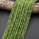 AAA Faceted Canadian Jade 4mm Thin Rondelle Beads Micro Cut Natural Green Jade Gemstone 15.5" Strand