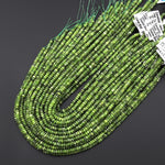 AAA Faceted Canadian Jade 4mm Thin Rondelle Beads Micro Cut Natural Green Jade Gemstone 15.5" Strand