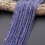 Rare AAA Natural Sunstone Iolite Faceted 3mm Round Gemstone Beads 15.5" Strand