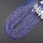 Rare AAA Natural Sunstone Iolite Faceted 3mm Round Gemstone Beads 15.5" Strand