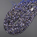 Rare Natural Sunstone Iolite Faceted 4mm Round Beads 15.5" Strand