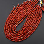 AAA Natural Red Jasper 6mm Smooth Thin Rondelle Beads 15.5" Strand