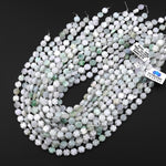 AAA Natural Light Green Burma Jade Cherry Blossom Coin Disc Flower Beads Strand