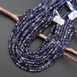 AAA Faceted Natural Iolite Beads 6mm hexagon Heishi Rondelle 15.5" Strand
