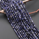 AAA Faceted Natural Iolite Beads 6mm hexagon Heishi Rondelle 15.5" Strand