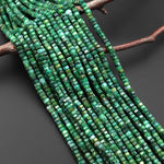 AAA Faceted Natural African Green Jade Beads 6mm hexagon Heishi Rondelle 15.5" Strand