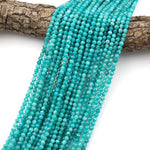 AAA Natural Aqua Sea Blue Green Russian Amazonite Round Beads 4mm Gemstone 15.5" Strand
