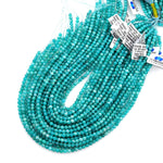 AAA Natural Aqua Sea Blue Green Russian Amazonite Round Beads 4mm Gemstone 15.5" Strand
