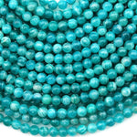 AAA Natural Aqua Sea Blue Green Russian Amazonite Round Beads 4mm Gemstone 15.5" Strand