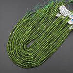 AAA Faceted Natural Canadian Jade 4mm Round Beads Genuine Green Jade Gemstone 15.5" Strand