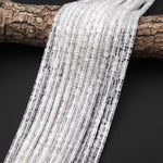 Natural Rock Quartz Crystal 4mm Smooth Heishi Rondelle Beads 15.5" Strand