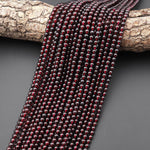 AAA Natural Red Garnet Smooth 4mm Round Beads 15.5" Strand