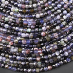 Natural Sunstone Iolite Faceted 4mm Cube Beads 15.5" Strand