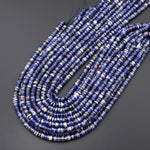 Natural Blue Orange Sodalite Smooth 6mm Heishi Thin Rondelle Beads 15.5" Strand