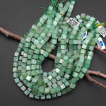 Natural Green Aventurine 8mm Smooth Cube Dice Gemstone Beads 15.5" Strand