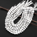 Natural White Howlite 8mm Smooth Cube Dice Gemstone Beads 15.5" Strand