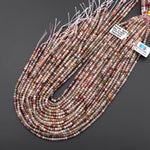 AAA Faceted Natural Yanyuan Agate 4mm Rondelle Beads 15.5" Strand