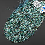 Genuine Natural Turquoise 3mm Faceted Rondelle Beads Gemstones 15.5" Strand