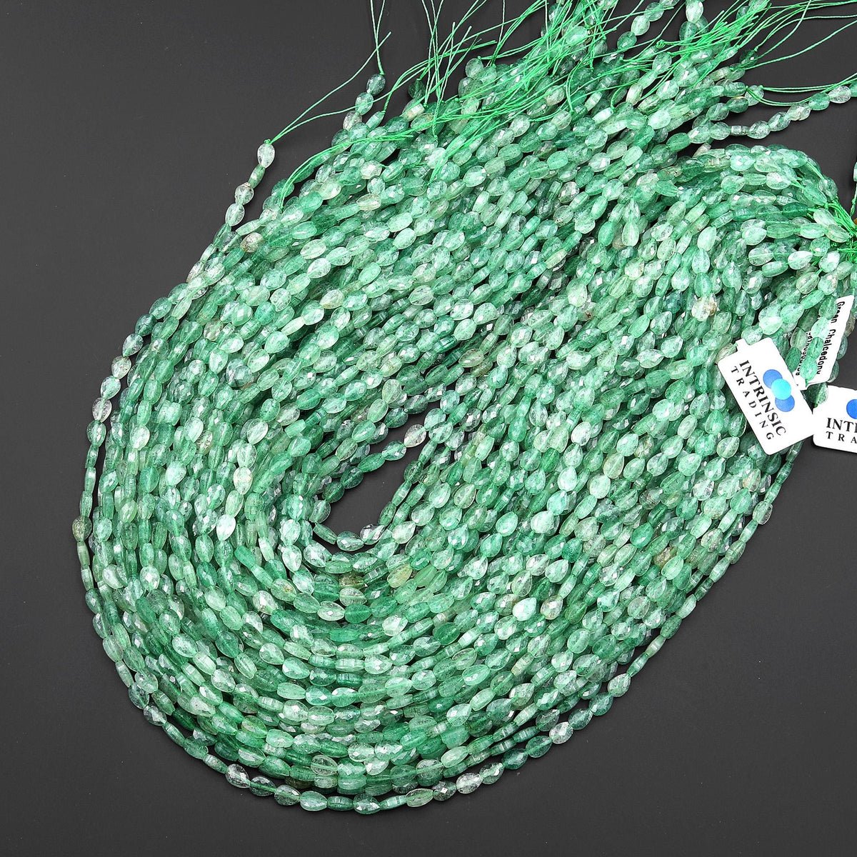 Faceted Natural African Green Chalcedony Leaf Teardrop Gemstone