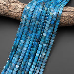 Natural Teal Blue Apatite Heart Smooth 6mm Beads Center Drilled Gemstone 15.5" Strand