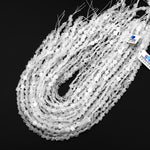 Natural White Rock Quartz Cherry Blossom Flower Beads 6mm Carved Gemstone 15.5" Strand